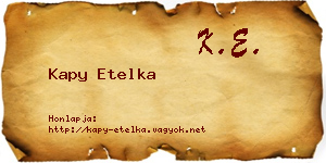 Kapy Etelka névjegykártya
